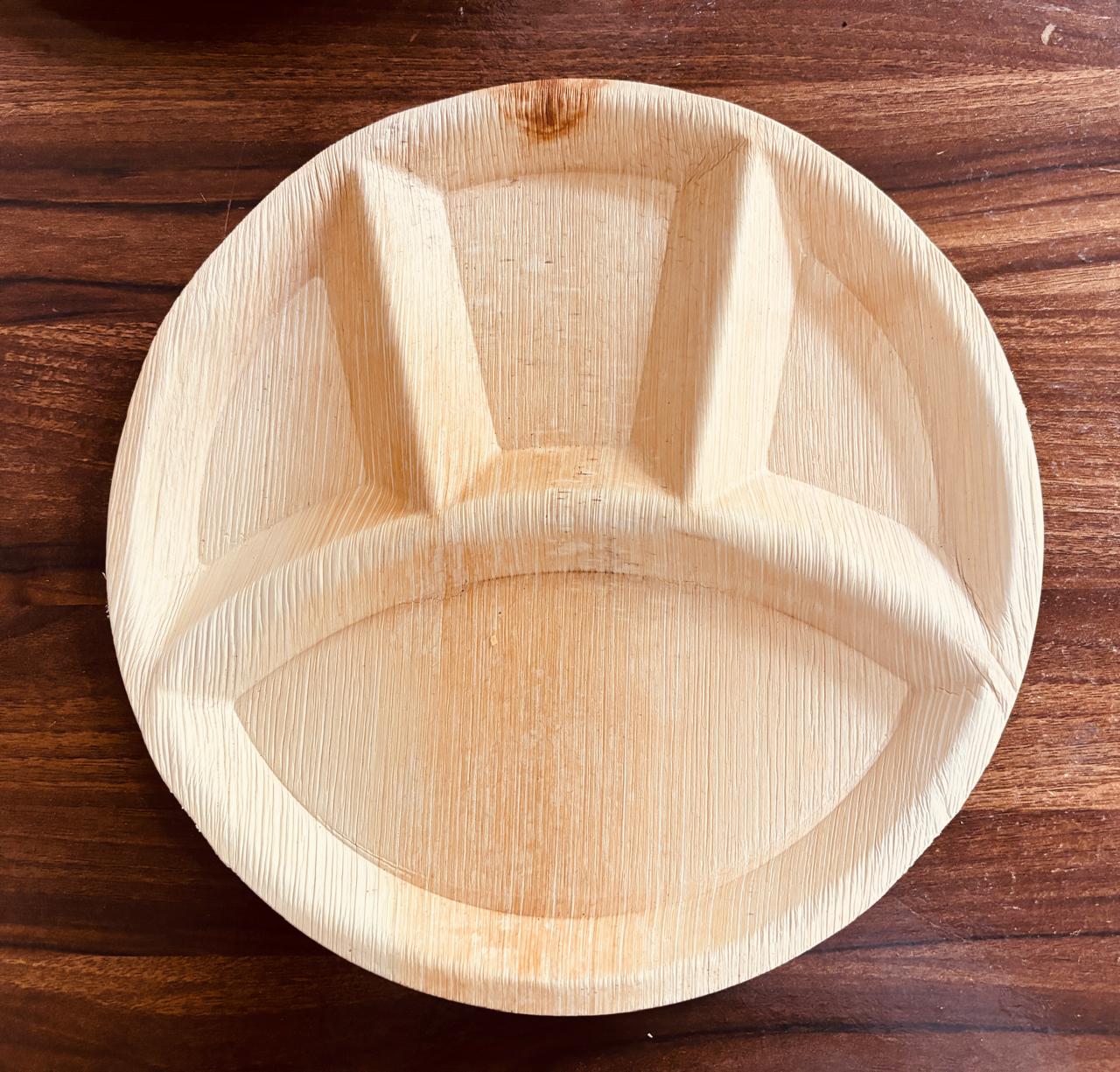 4-Section Divided Areca Palm Leaf Plate