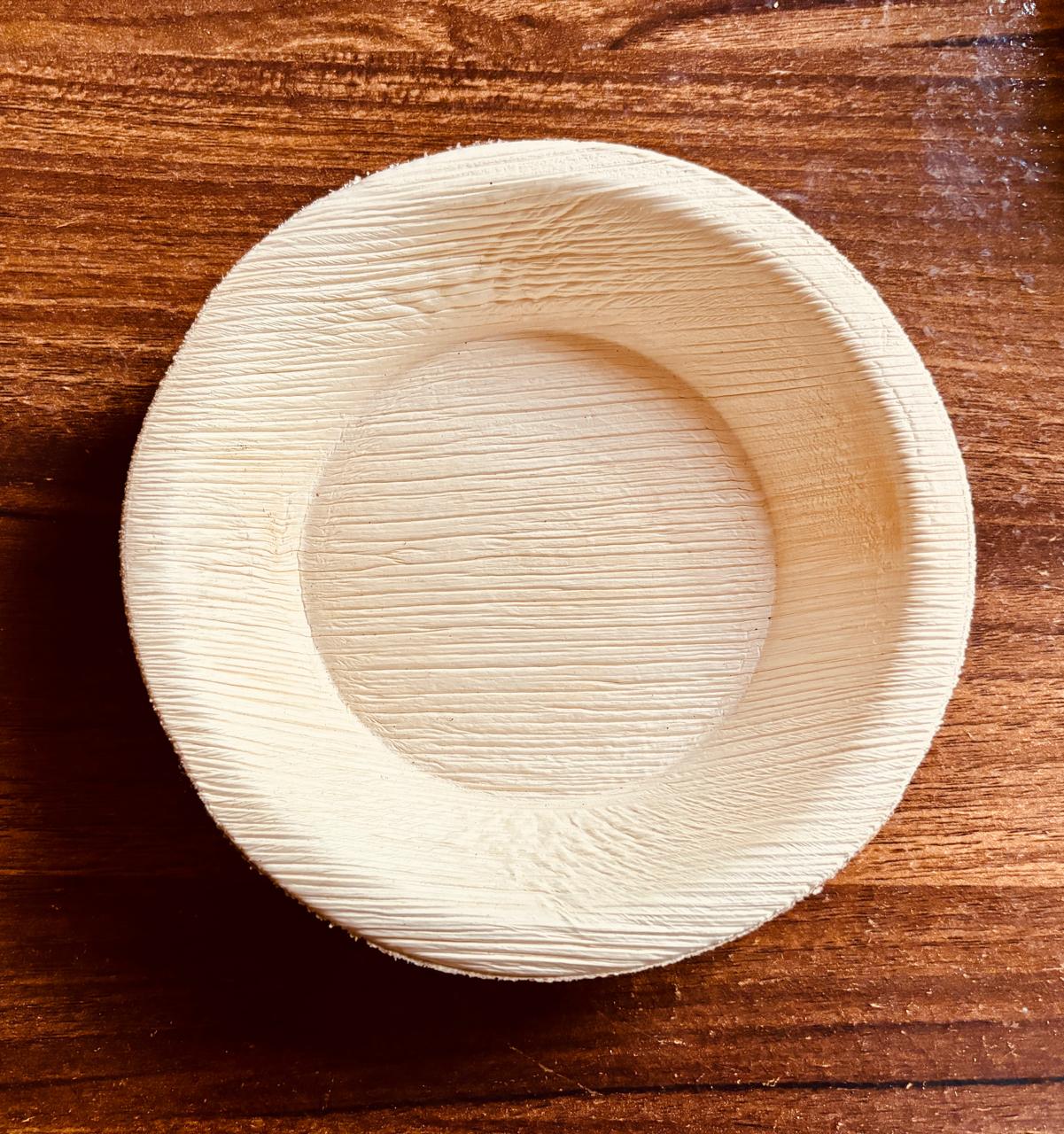 Round Areca Plate with Concentric Rings